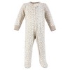Hudson Baby Girls Cotton Sleep and Play, Pink Taupe Florals - 4 of 4