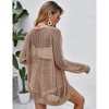 Coolmee Women's Crochet Cardigan Sweater Long Sleeve Open Front Lightweight Boho Cover Up Summer Knit Cardigans - 3 of 4