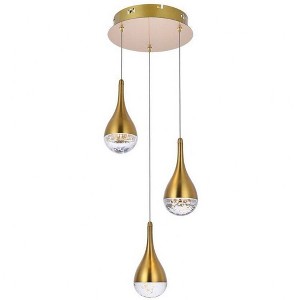 Elegant Lighting Amherst 3 - Light Pendant in  Satin Gold - 1 of 4