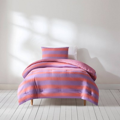 Lush Décor Twin XL Gale Cabana Stripe Comforter Purple