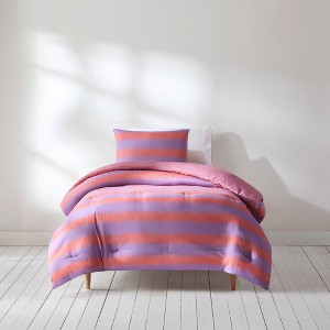 Lush Décor Twin XL Gale Cabana Stripe Comforter Purple - 1 of 4