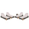 Christopher Knight Home Lariya 5 Piece Outdoor Acacia Wood Chaise Lounge Chat Set with Cushions and Side Table - 2 of 4