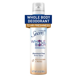 Secret Whole Body Deodorant Spray - Almond Honey - 3.5oz - 1 of 4