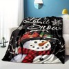 Lomsoe Snowman with Scarf Christmas Print Flannel Blanket - All Seasons Soft Cozy Warm Throw Blanket for Bed, Napping, Camping, Travel, Office - 3 of 4