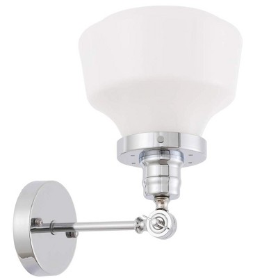 Lyle Chrome and Frosted White Glass Wall Sconce