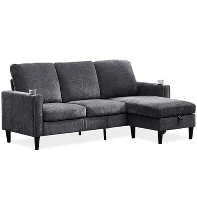 NicBex Modern Upholstered Modular Sectional Sofa Large L-Shaped Living Room Sofa Set with Storage Chaise for Living Room,Apartment