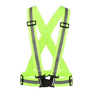 Unique Bargains Reflective Vest Adjustable 360 Degree High Visibility Safety Vest for Cycling Running Walking - 1 of 4