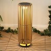 JONATHAN Y Sawara Modern Minimalist Faux Rattan Integrated Indoor/Outdoor LED Solar Powered Lantern - 2 of 4