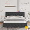 Jojoka Upholstered Bed Frame with Adjustable Headboard, Type-C & USB Ports, Linen Platform, Wooden Slats, No Box Spring Needed, Light Gray - 3 of 4