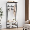 Coat Rack, 4-In-1 Hall Tree, Entryway Shoe Bench Coat Standwith Metal Frame, 3-Tier Shelf and 10 Hooks for Entryway,Hallway, Bedroom - 4 of 4