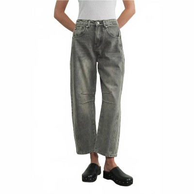 Women's Wo's Relaxed Fit Cropped Barrel Jeans - Aaron & Amber