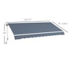 VisioGear Retractable Awning, 12'*10' Patio Awnings with Manual Crank Handle for Deck, Yard, Charcoal Gray, 141.75"*118.1"*59" - 3 of 4
