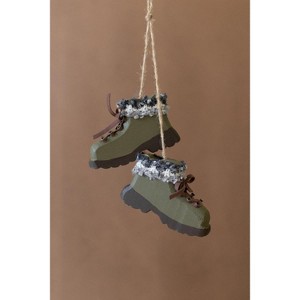 Kalalou Green Boots Christmas Ornament – Rustic Farmhouse Holiday Decor (Set of 6 Minimum) - 1 of 4