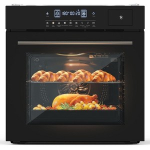 24" Electric Single Wall Oven, 8 Baking Modes, 2.5 Cu.Ft Convection Single Wall Oven,3000w, 3D Surround Heating With Double-Layered Glass Door, Touch - 1 of 4