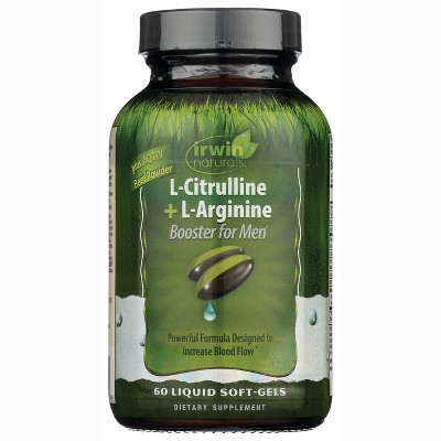 Irwin Naturals L-Citrulline + L-Arginine 60 Softgels.