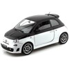 Fiat Abarth 500 White and Black 1/18 Diecast Model Car by Motormax - 2 of 3
