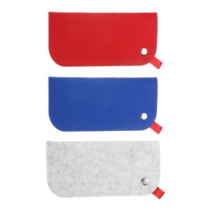 Unique Bargains Felt Portable Storage Scratch-Resistant Women Men Eyeglasses Bags 3 Pcs - 1 of 4