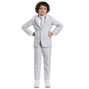 OppoSuits Boys' Solid Color Suits - Groovy - Gray - Size 4 Years - 1 of 4