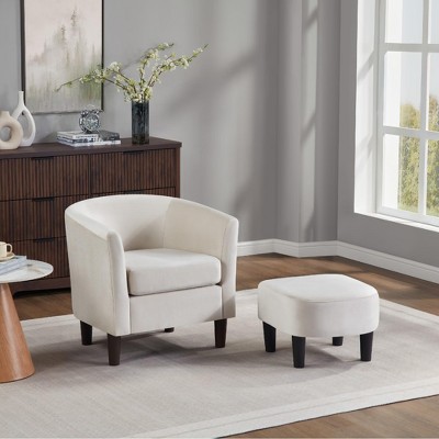 NicBex Swivel/Velvet Barrel Accent Chair & Ottoman Set Modern Armchair Sofa for Living Room or Bedroom