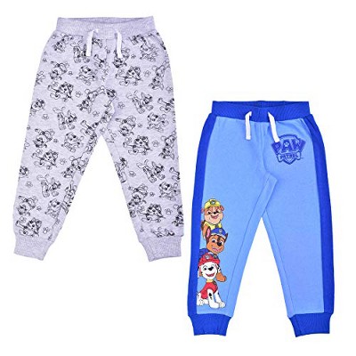 Nickelodeon Boy's Paw Patrol Graphic Print Jogger Pants with Drawstring Waistband, 2 Piece Bottoms Set for kids