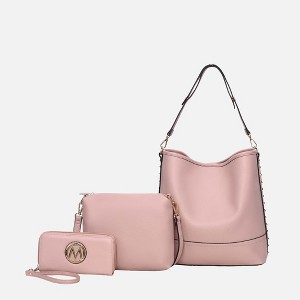 MKF Collection Wren Women’s Vegan Leather Hobo with Pouch and Wristlet Wallet by Mia K- 3 pieces - 1 of 4