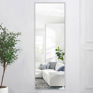 Dovelina Modern Rectangular Aluminium Fine Edge Black Hanging Mirror Decorative Wall Mirror - 1 of 4