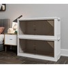 COMHOMA 22/26/32/36" Foldable Storage Bins, Plastic Stackable Large Organizer with Open Front Door, White - 2 of 4