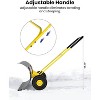 29" Wheeled Snows Shovel,Heavy-Duty 2-Wheel Snow Shovel with Adjustable Height T-Shaped Handle - 2 of 4