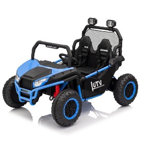24V Kids Ride On Utv,2-Seater 4WD Electric Truck with Sun Shade, Remote Control, Led Lights, 4 Shock Absorbers - 1 of 1