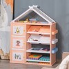Qaba Kids Toy Storage Organizer with 4 Bins, Storage Cabinets, Bookshelf and 4-Layers Toy Collection Shelves - 3 of 4