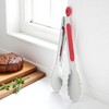 Unique Bargains Serving Tongs Lace Edge Food Tong 7-Inch Dishwasher Safe Stainless Steel Silicone 1Pcs - 2 of 3