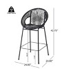 Set of 2 PE Wicker Outdoor Bar Stools with Curved Backrest, Metal Frame Counter Height Chairs for Patio, Deck, or Balcony-Maison Boucle - 2 of 4