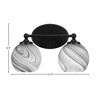 Toltec Lighting Capri 2 - Light Vanity in  Matte Black with 5.75" Onyx Swirl Shade - 2 of 2