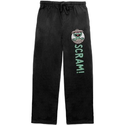 Scram! Oscar the Grouch Men's Black Sleep Pajama Pants
