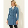 Allegra K Women's Elegant Notched Lapel Double Breasted Long Sleeve Winter Overcoat - 2 of 4