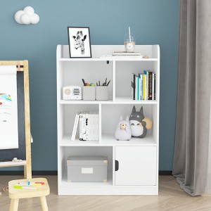 MAYEERTY Kids Bookshelf with 6 Compartments Freestanding Shelves and Cube Organizer for Bedroom Living Room - 1 of 4