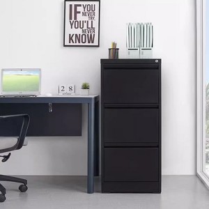 Fontoi Decorative Storage Cabinets, File Storage Cabinet with Lock and 3 Drawers, Vertical File Organizer Fit Letter/A4, Black, 17.71"*40.5"*14.65" - 1 of 4