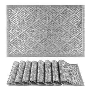 REGALWOVEN Placemats Set of 6 Plastic Placemats for Dining Table Decor Washable Kitchen Table Mat with Fish Scale Pattern - 1 of 4