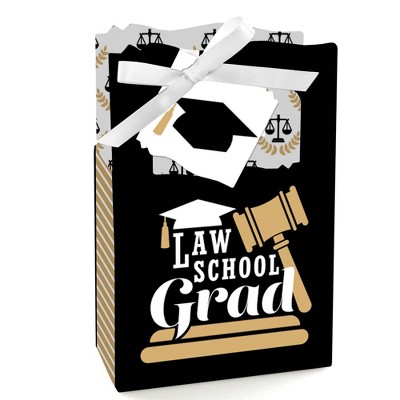 Big Dot of Happiness Law School Grad - Future Lawyer Graduation Party Favor Boxes - Set of 12