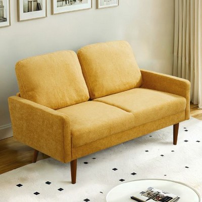 CAVINAS Modern & Vintage Loveseat Sofa, Velvet Upholstered 2 Seater Sofa Couch with Sleek Design, for Home, Apartment or Office