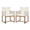 PAGED Patio Dining Chairs,Modern Outdoor Dining Chairs with Rope Design Back and Cushion,23.3 inch Patio Armchair Suitable for Patio,Garden,2PC - 2 of 4