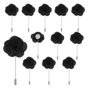 Unique Bargains Camellia Boutonnieres Pins for Formal Party Easy to Use Artificial Flowers 12pcs - 1 of 4