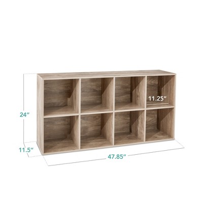 Greige 8-Cube Storage Organizer with Removable Panels