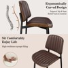 Gikpal Dining Chairs , Mid Century Modern Dining Room Kitchen Chairs, Upholstered PU Leather Vertical Stripe Chair with Walnut Bentwood and Metal Legs - 2 of 4