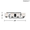 Possini Euro Design Modern Wall Light Black Hardwire 29" 4-Light Fixture White Rectangular Glass Shade for Bathroom Vanity Home - 4 of 4