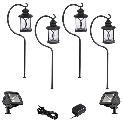 John Timberland Capistrano Black 8-Piece LED Path and Flood Light Set