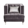 Acme Furniture 38" Hegio Chair Gray Velvet: Upholstered Tufted Armchair, No Assembly, Wood Frame - 4 of 4