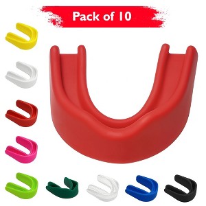 Amber Fight Gear Boil & Bite Mouthguards, Tough MMA Boxing Mouthpiece, Breathable Red Pack of 10 - 1 of 1