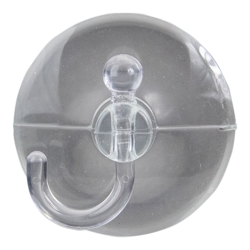 Northlight Pack of 2 Clear Large Hanging Christmas Suction Cup Hooks 2.5", 2 of 3