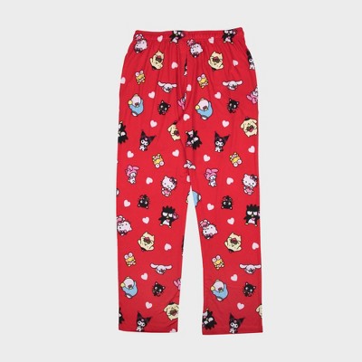 Men&#39;s Sanrio Heart Print Pajama Pants - Red